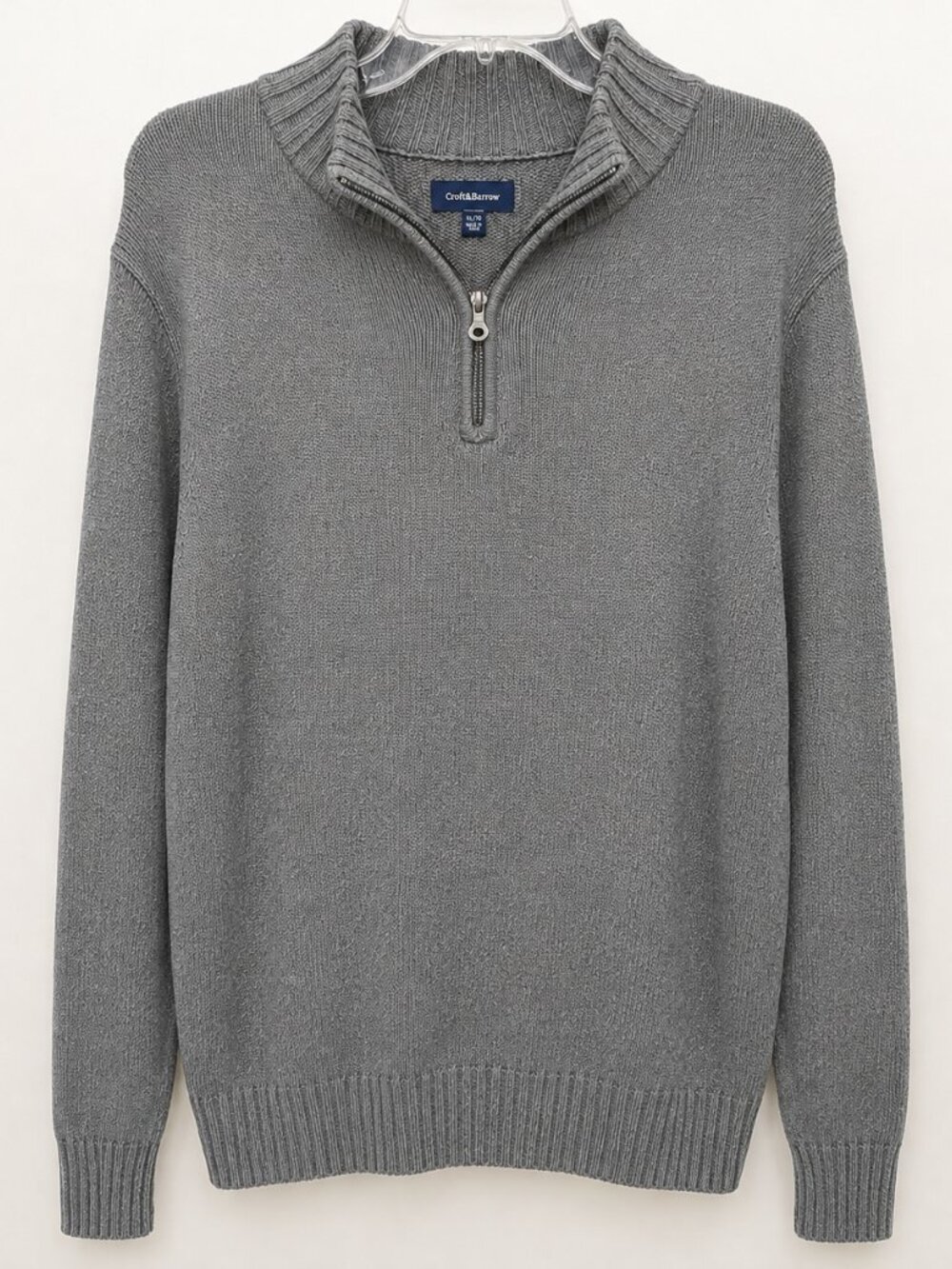 Croft and Barrow Men’s Gray Fleece Long Sleeve Sweater SZ M